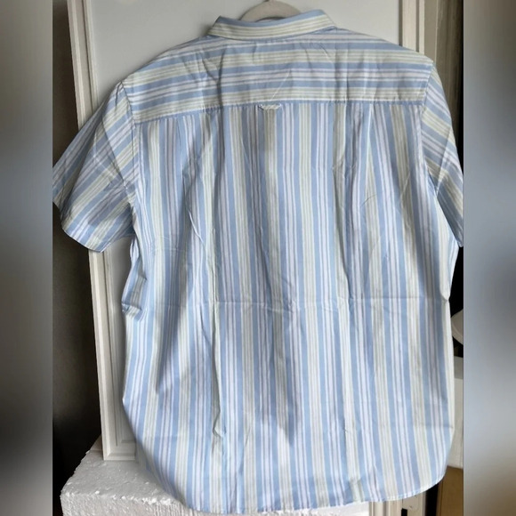 CLUB ROOM XXL Men's Short-Sleeve Striped Dress Shirt PALE INK BLUE - Picture 2 of 6